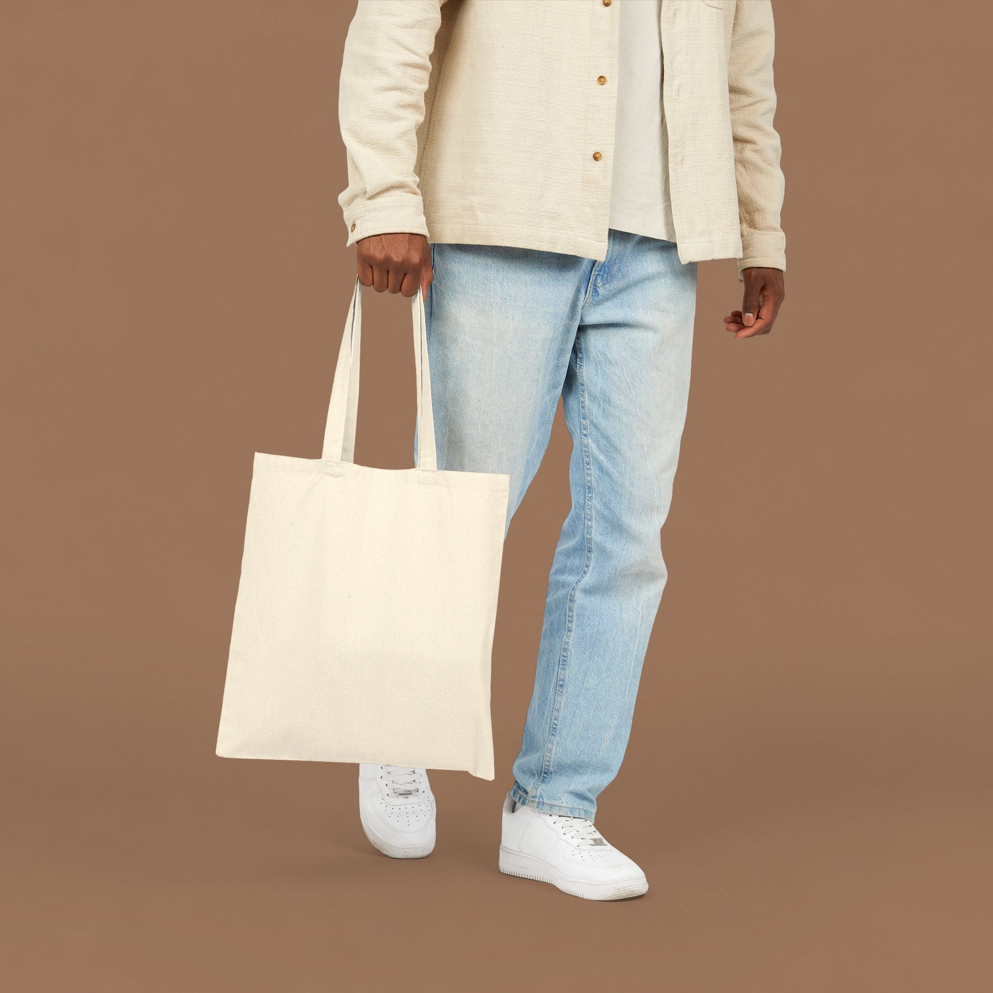Tote Bag — "Country Roads and Coffee" Rustic Cotton Canvas Tote