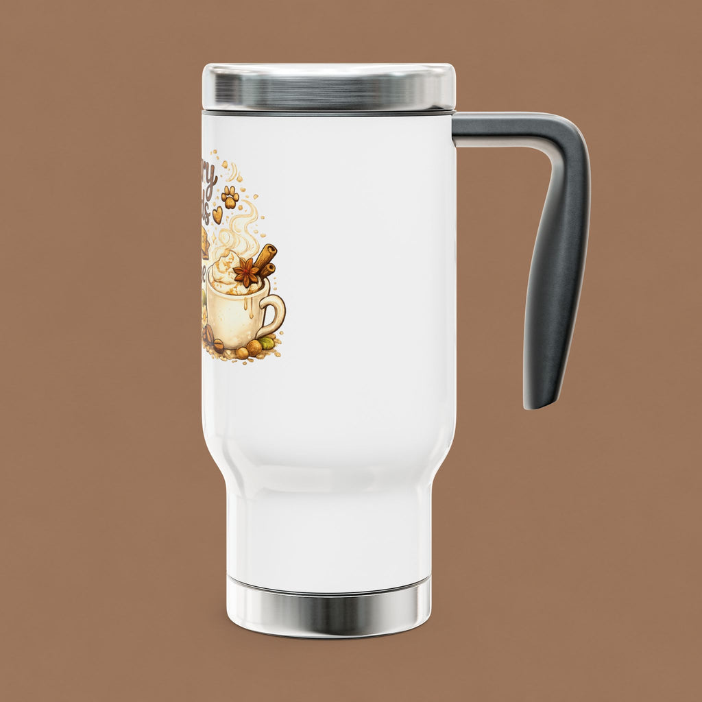 Coffee Travel Mug – "Country Roads and Coffee" 14oz Stainless Steel Tumbler with Handle