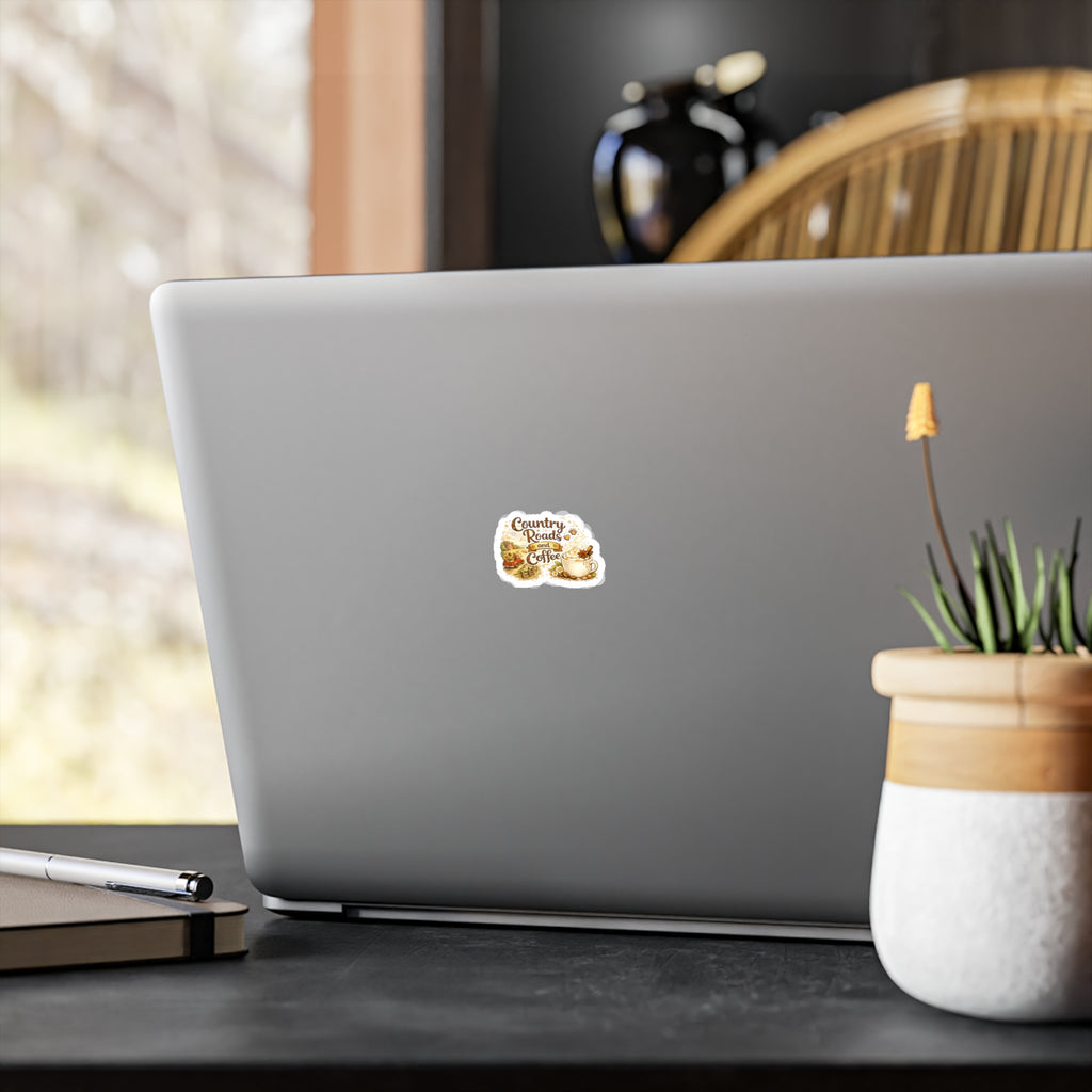 Country Roads and Coffee Vinyl Sticker